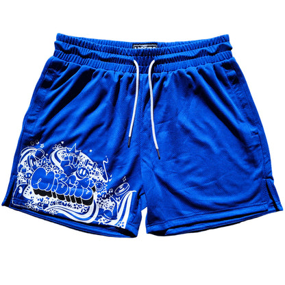 "MISFITS" SHORTS [4" INSEAM] // BLUE & WHITE