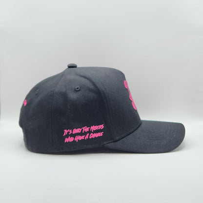 "MISFIT" SNAPBACK HAT // BLACK & PINK